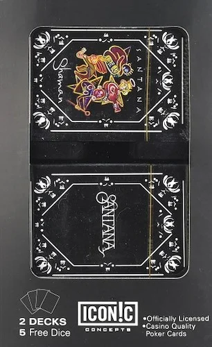 Santana Double Deck Playing Card Set with Dice - Logo and Guitar Heaven Cover