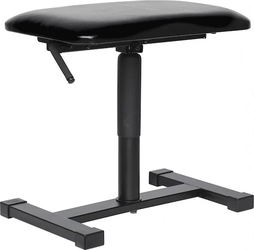 Satin black hydraulic keyboard bench with satin black vinyl top and central leg