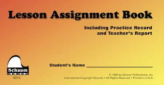 Schaum Lesson Assignment Book