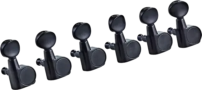 Sealed Guitar Tuning Machines 6 in Line-Right-Hand Gloss Black