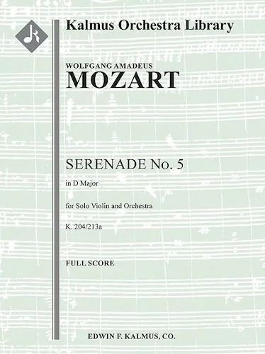 Serenade No. 5 in D, K. 204/213a<br>