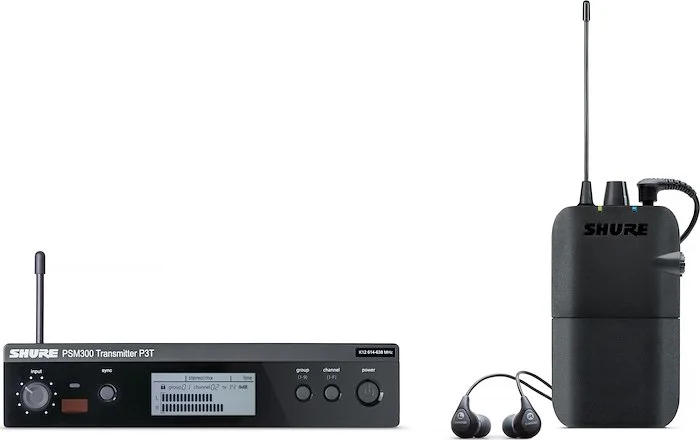 Shure P3TR112GR-G20 PSM-300 Wireless In-Ear Monitoring Set With SE112 Earphones. G20 Band
