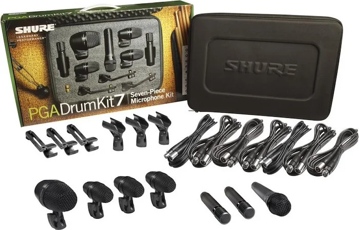 Shure PGADRUMKIT7 7 Piece Microphone Set For Drum Kit