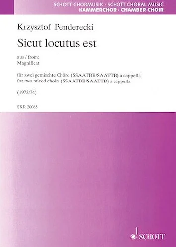 Sicut locutus est from 'Magnificat' - SSAATTBB/SAATTB a cappella