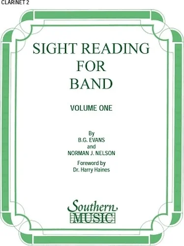 Sight Reading for Band, Book 1 - 2nd B-Flat Clarinet