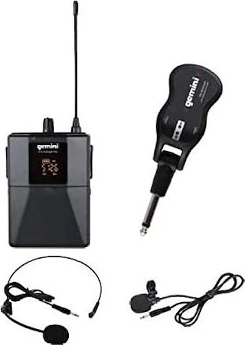 Single Channel UHF Wireless Headset and Lavalier Microphone System