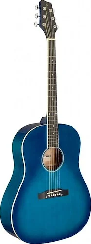 Slope Shoulder dreadnought guitar, transparent blue