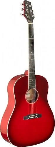 Slope Shoulder dreadnought guitar, transparent red