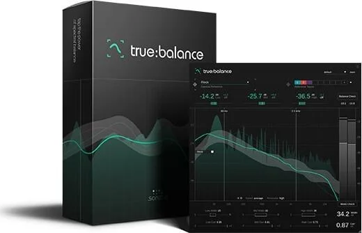 Sonible true:balance (Download)<br>true:balance is spectral analyzer plug-in that makes it easy to compare the spectral distribution of your mix in reference to different spectral targets.