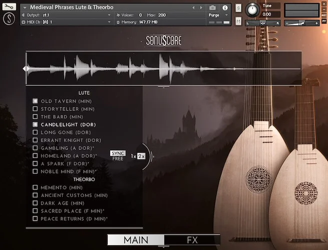 Sonuscore Lute & Theorbo Medieval Phrases (Download)<br>Plucked instruments from the Medieval era