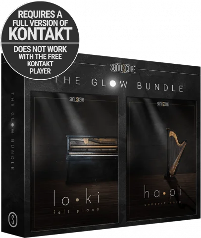 Sonuscore The Glow Bundle (Download)<br>Bundle containing LO KI Felt Piano & HA PI Concert Harp