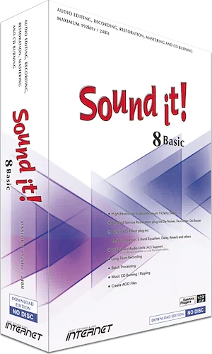 Sound it! 8 Basic - PC (Download) <br>Audio Editor to process & master recordings - PC - VST-2, VST-3