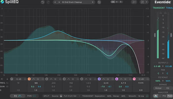 SplitEQ (Download)<br>parametric EQ with 8-bands of precise musical filters