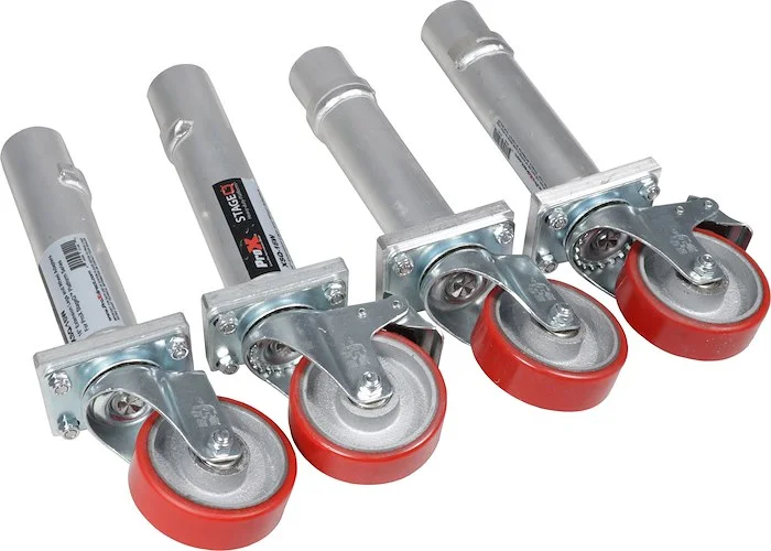 StageQ™ Locking Staging 16" Height Stage Legs with 5" Rubber Steel Casters | Set of 4