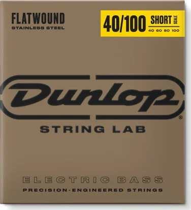 STAINLESS STEEL FLATWOUND SHORT SCALE BASS STRINGS 40-100