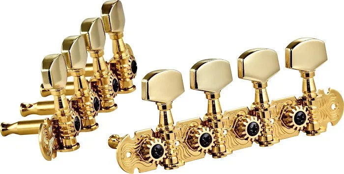 Standard A-Style Mandolin Tuning Machines 4L x 4R Gold 