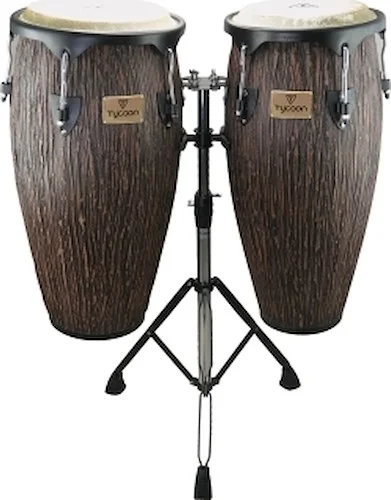 Supremo Select Series Conga Set - Lava Wood Finish - 10 inch. & 11 inch. Congas + Double Stand