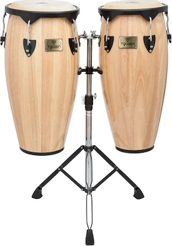 Supremo Series Natural 10 inch. and 11 inch. Congas - with Black Hardware