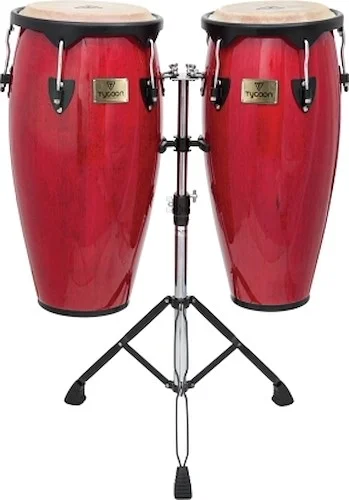 Supremo Series Red Congas - with Double Stand