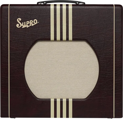 Supro Amplification Delta King 12 | 15 Watt 1x12 w/ Reverb Burgundy & Cream
 