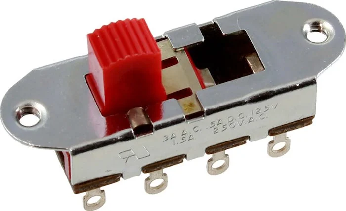 Switchcraft® On-Off-On Slide Switch for Mustang®<br>Red knob, CW, Single Item