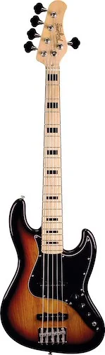 Tagima Classsical Series TJB 5 String Jazz Bass in Sunburst with Light Fretboard and Black Pickguard
