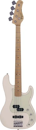 Tagima TW 65 Series 4 String Bass in Olympic White, Light Fretboard and Mint Green Pickguard