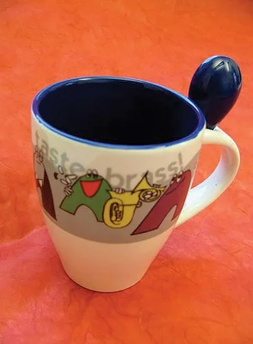 Taste Brass! Coffee Mug (White/Blue)
