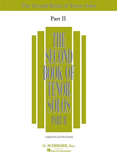 The Second Book of Tenor Solos Part II