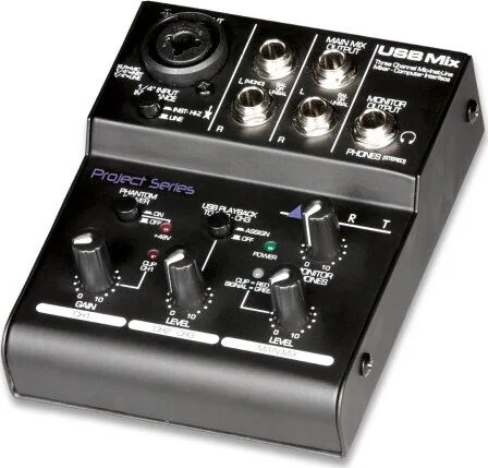 Three Channel Mini USB Recording Mixer