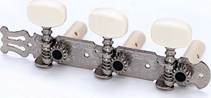 TK-0125 Classical Tuner Set with Square White Buttons<br>Nickel