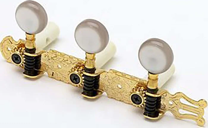 TK-0126 Classical Tuner Set with Pearloid White Buttons<br>Gold