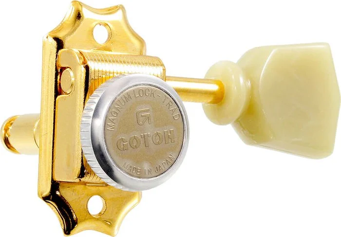 TK-0736 Gotoh SD90-MGT 3x3 Locking Tuners with Keystone Buttons<br>Gold