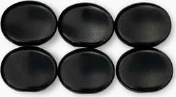TK-7710 Plastic Melt-on Oval Button Set<br>Black, Pack of 6