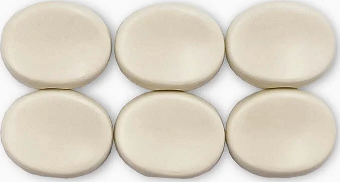 TK-7710 Plastic Melt-on Oval Button Set<br>Off-white, Pack of 50