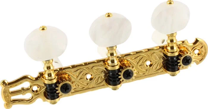 TK-7949 GOTOH DELUXE CLASSICAL TUNER SET WITH PEARLOID BUTTONS<br>Gold