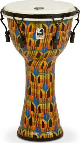 Toca SFDMX-10K Freestyle Mechanically Tuned 10-Inch Djembe - Kente Cloth