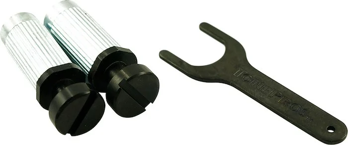 TonePros Metric Thread Locking Steel Stud Set For Vintage Wraparound Bridges Black