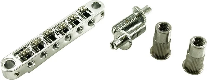 TonePros Metric Tune-O-Matic Bridge With Large Posts And Roller Saddles Chrome