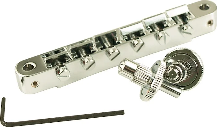 TonePros Replacement AVR2 Tune-O-Matic Bridge With Standard Nashville Post Chrome