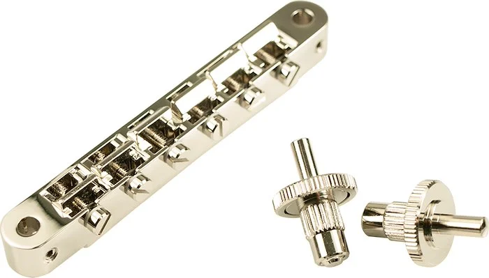TonePros Replacement AVR2 Tune-O-Matic Bridge With Standard Nashville Post Nickel
