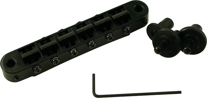 TonePros Standard Tune-O-Matic Bridge With Small Posts And Notched Saddles Black