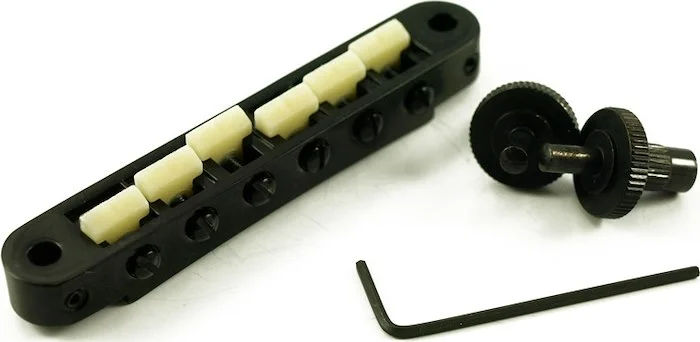 TonePros Standard Tune-O-Matic Bridge With Small Posts and "G Formula" Saddles Black