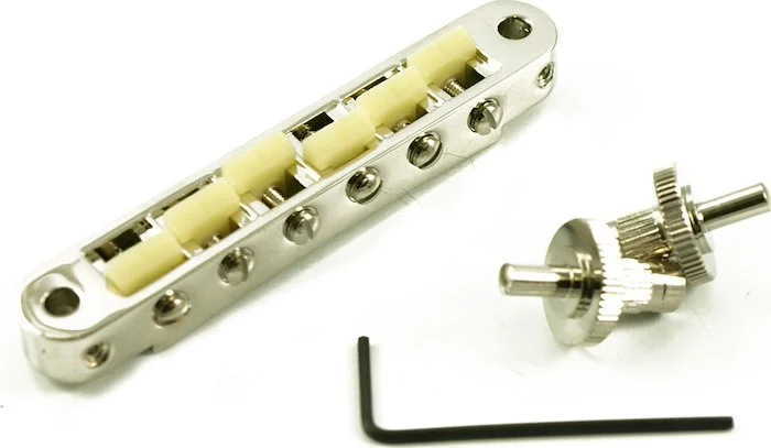 TonePros Standard Tune-O-Matic Bridge With Small Posts and "G Formula" Saddles Nickel