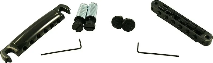 TonePros Standard Tune-O-Matic/Tailpiece Set (Small Posts/Unnotched Saddles) Black