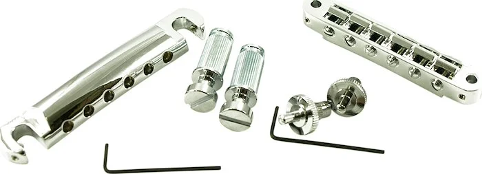 TonePros Standard Tune-O-Matic/Tailpiece Set (Small Posts/Unnotched Saddles) Chrome