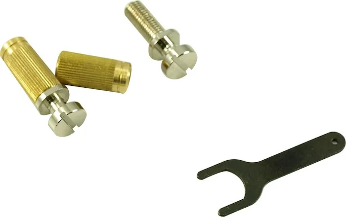 TonePros US Thread Locking Tailpiece Stud Set For Gibson Nickel