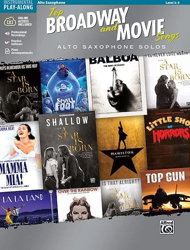 Top Broadway and Movie Songs: Alto Saxophone Solos