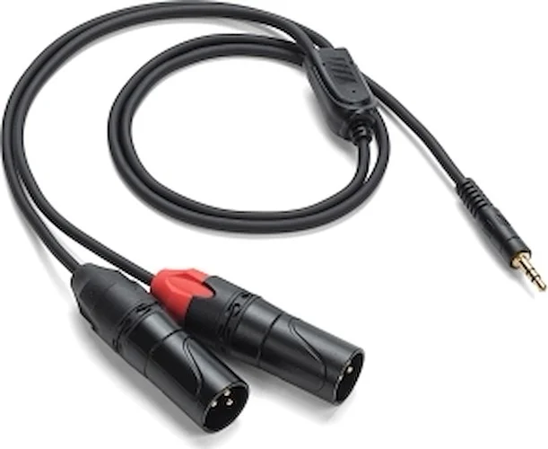 Tourtek Pro - 1/8 inch. TRS (Stereo) to Dual XLR (Male) Cable - 9' Breakout Accessory Cable