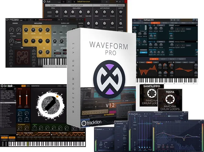 Tracktion Waveform Pro 12 + Recommended Content (Download) <br>The most creative, inspirational, and affordable digital audio workstation ever created